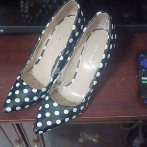 Nine West Black and White Polka Dot Heels
